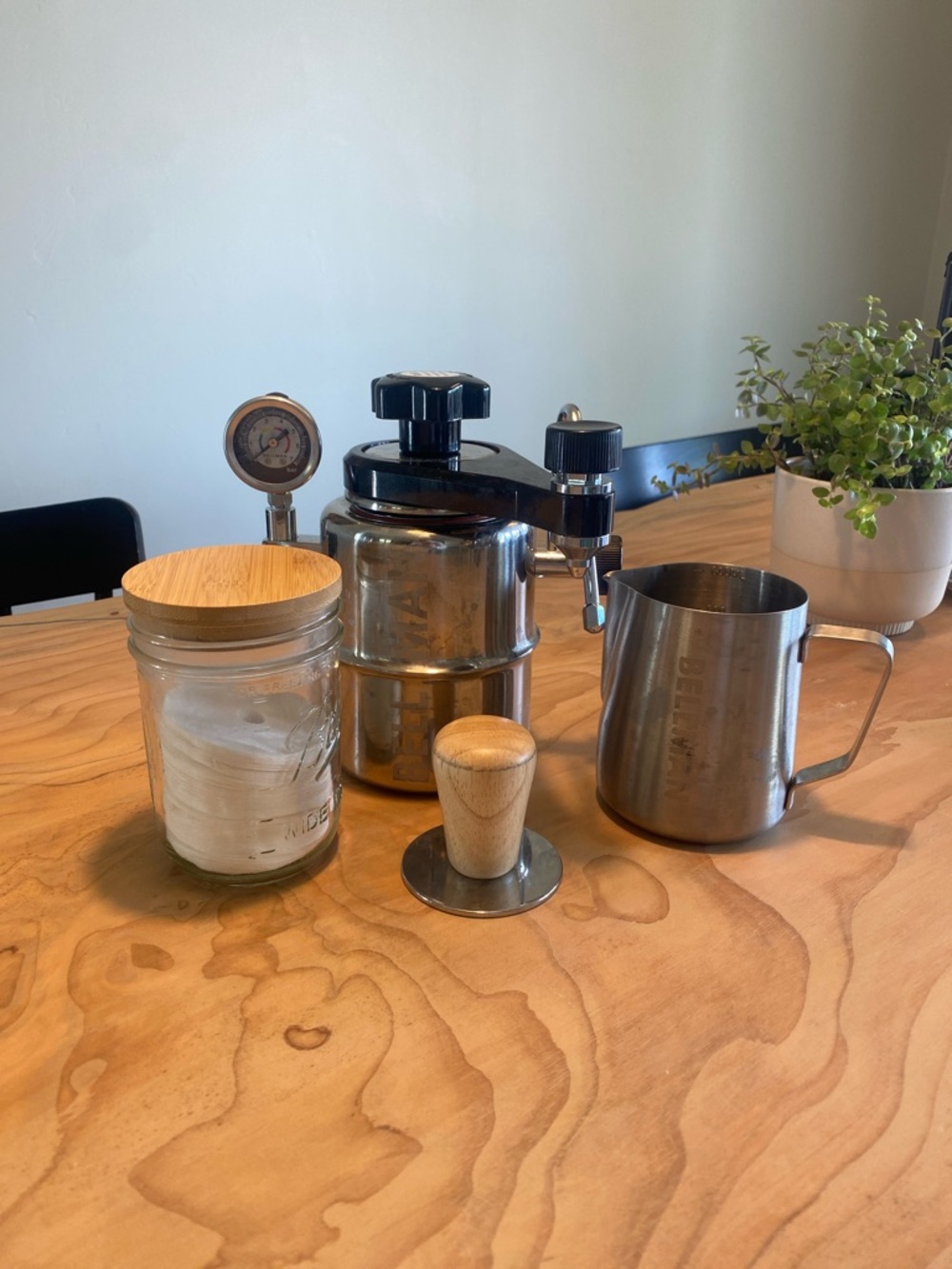 Bellman Stainless Milk Frothing Pitcher and Tamper Set